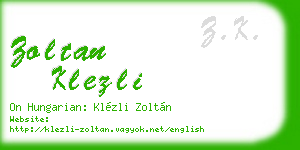 zoltan klezli business card