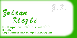 zoltan klezli business card